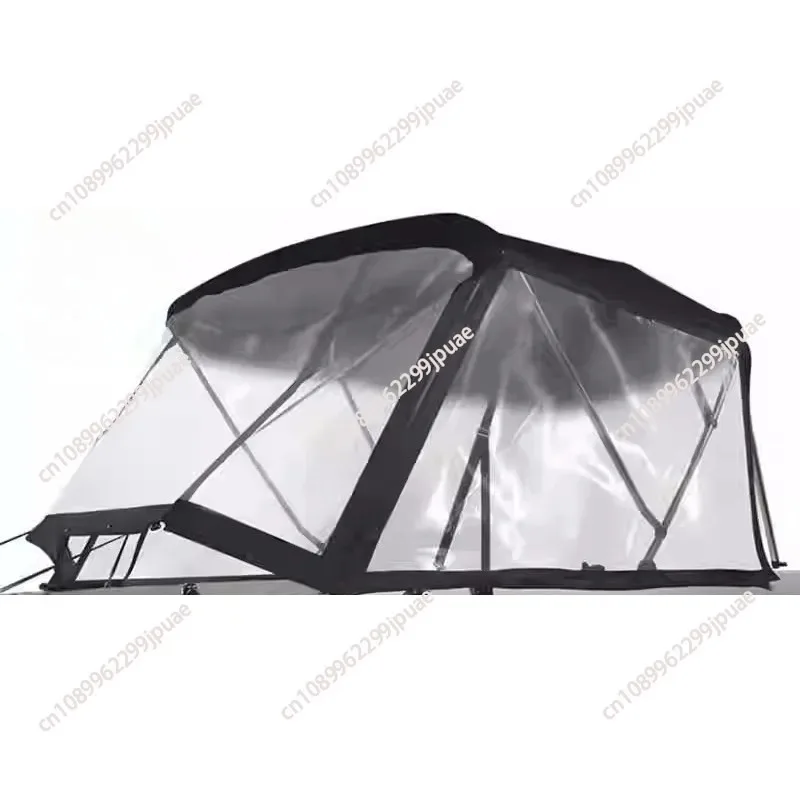 3 Bows Aluminum Tube Boat Canopy Cover PVC Windshield Waterproof Outdoor Boat Sun Shade Shelter
