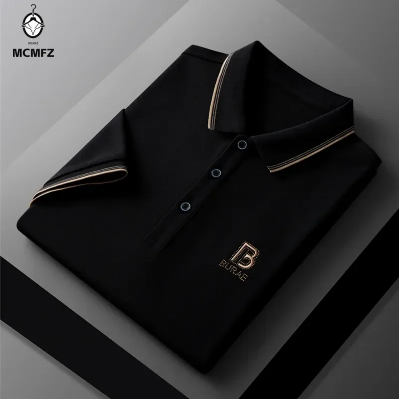 Men's Embroidered Casual Fashion Short Sleeved POLO Shirt Summer Comfortable Top