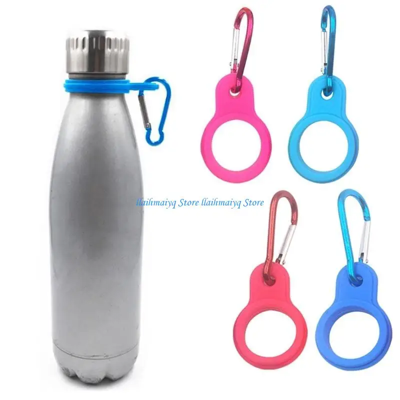 573B 5Pcs Silicone Carabiner Keychain Outdoor Sports Silicone Bottle Clip Waterproof Hiking Equipment Organizers