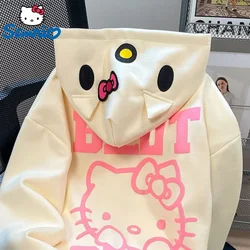 Sanrio Extra Large Size Heavy Kitty Hello Kitty Sweatshirt for Men and Women Autumn and Winter Cute Hooded Coat Cardigan