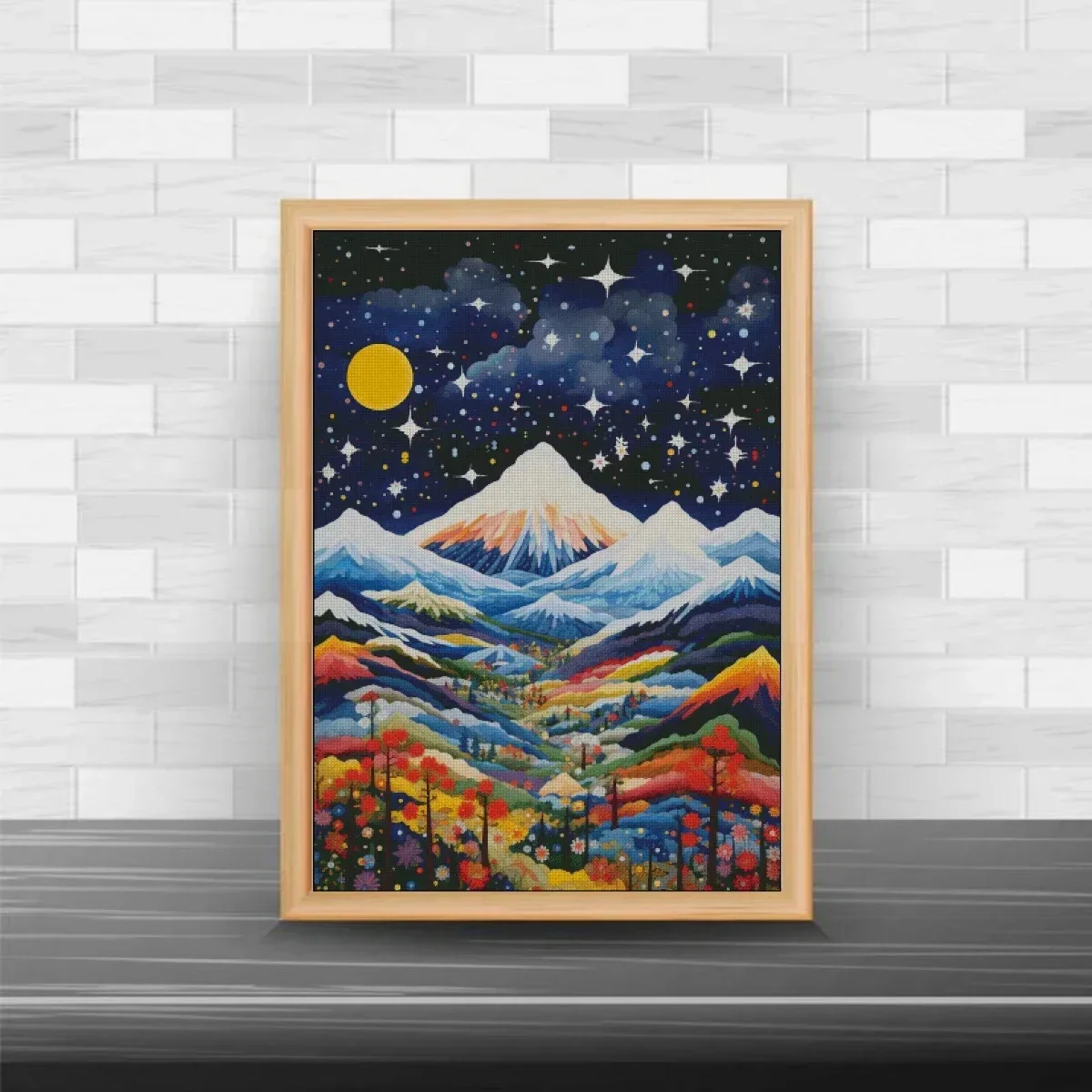 Stamped Cross Stitch Kit 14CT 16CT Pre Printed Canvas Cotton Threads Embroidery Needlework Wall Decor[ZZ4171-Rainbow Dreamland]