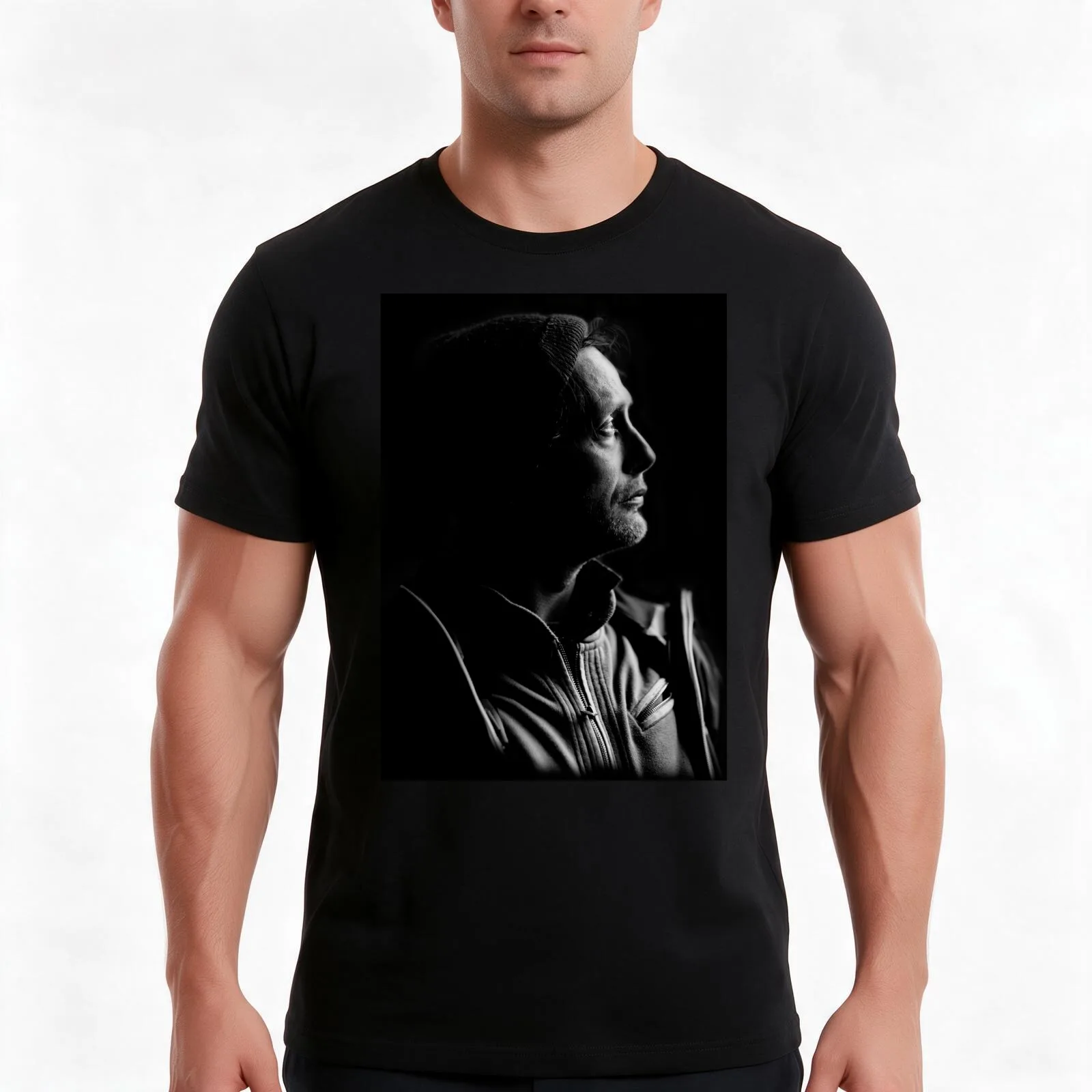 Profile T-Shirt, Summer Casual Cotton Tee, Oversized Streetwear Tops, Vintage Graphic Print, Loose Fit Short Sleeve, 100% Cotton