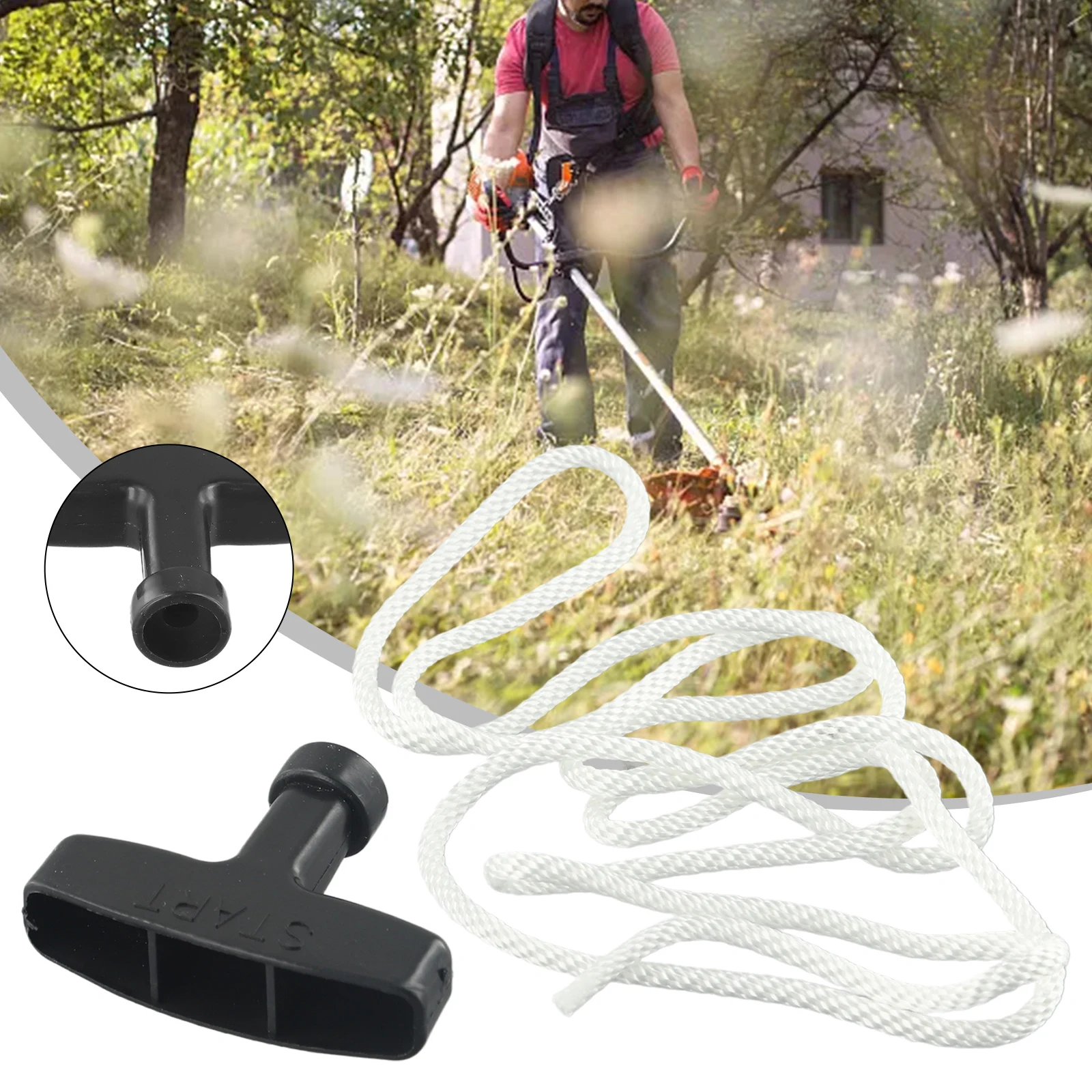 98cm Universal Lawnmowers Pull Handle Starter Start Cord Line Rope Engine Petrol Handle Drawstring Garden Tool Parts Accessories