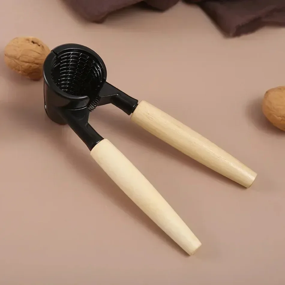 New Heavy Duty Aluminum Walnuts Nutcracker Wood Handles Manual Tool For Opening Lobster Pecan Nuts Walnut Opener Nut Crackers