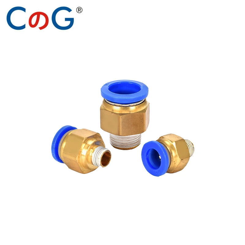 5/10/20Pcs PC Air Pneumatic Push in Fitting Quick Connector 12mm 14mm 16mm Male Thread 1/4 1/2 1/8 3/8 Compressed Hose Tube Pipe