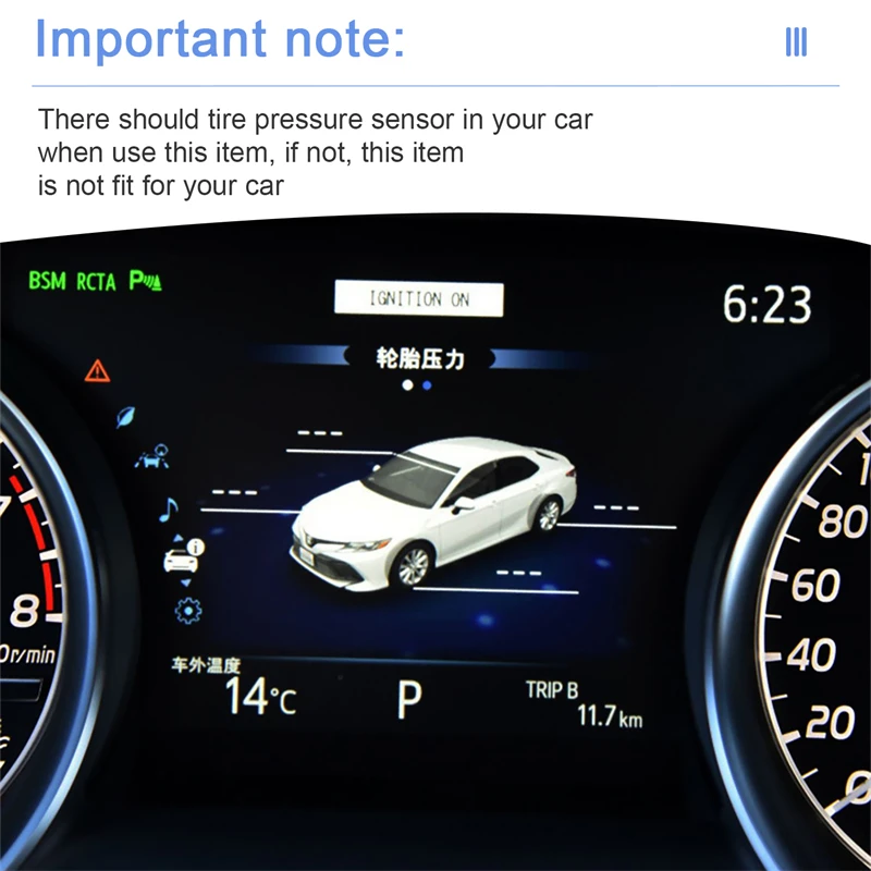 EASYGUARD Plug play TPMS Tyre Pressure Monitor system fit for 8th Toyota Camry 2018 to 2023 with gas engine