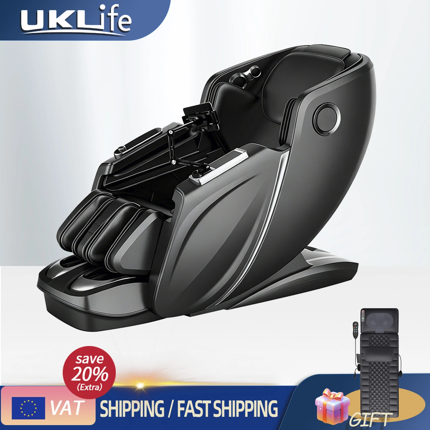 Luxury 4D Zero Gravity Massage Chair Full Body Airbag SL Track Heat Therapy 360 Swing Electric Recliner Home Shiatsu Leg Rest