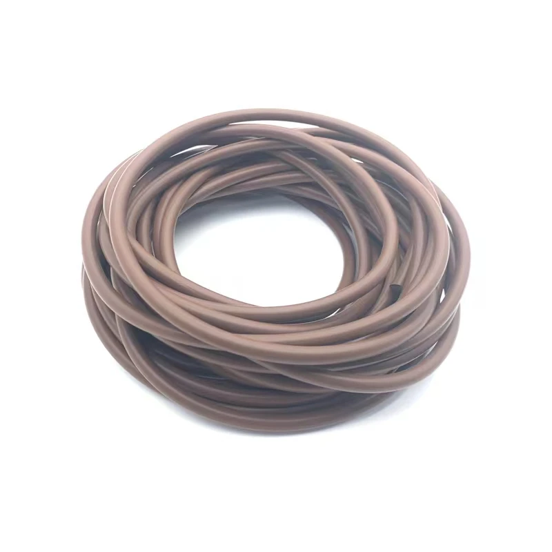 2/3/5M Fluorine Rubber Solid Diameter 2/3/4/5/6/7/8/2.5/3.5/4.5/5.5-7.5mm Door Seal Strip Brown FKM Rubber Round Sealing Strip