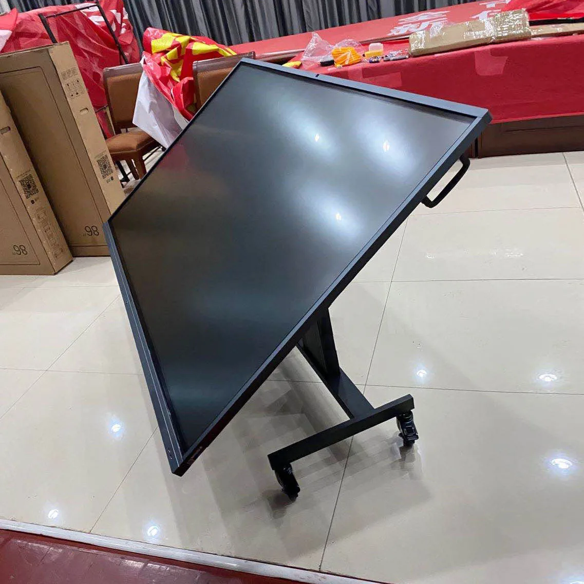

32-75-86 -100 inch TV mobile bracket podium low cart stage rostrum floor meeting bracket