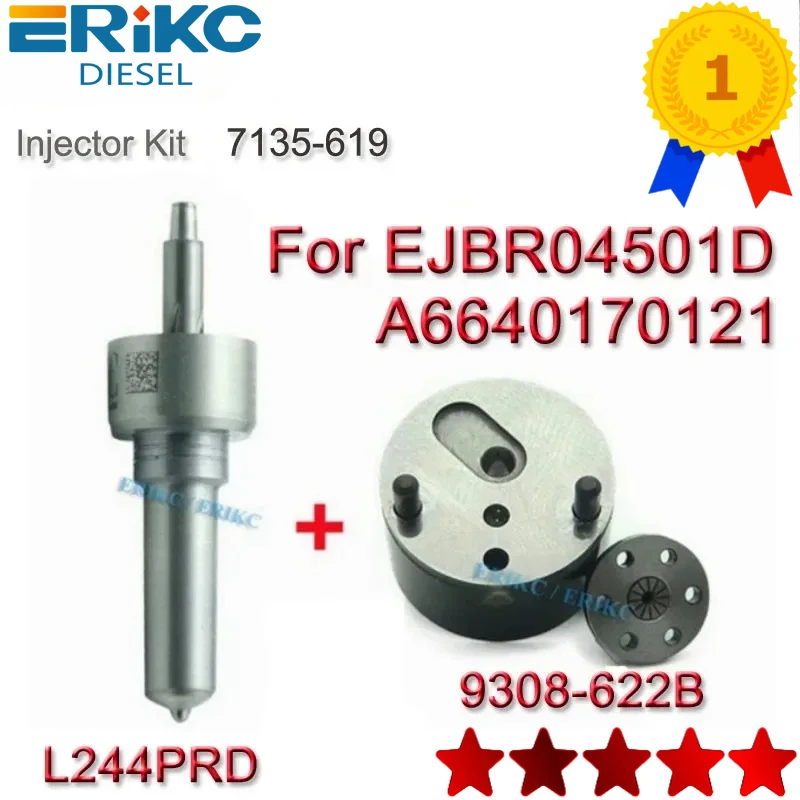 7135-619 Common Rail Injector Repair Kits Nozzle L244PRD Valve 9308-622B for Ssangyong EJBR04501D A6640170121