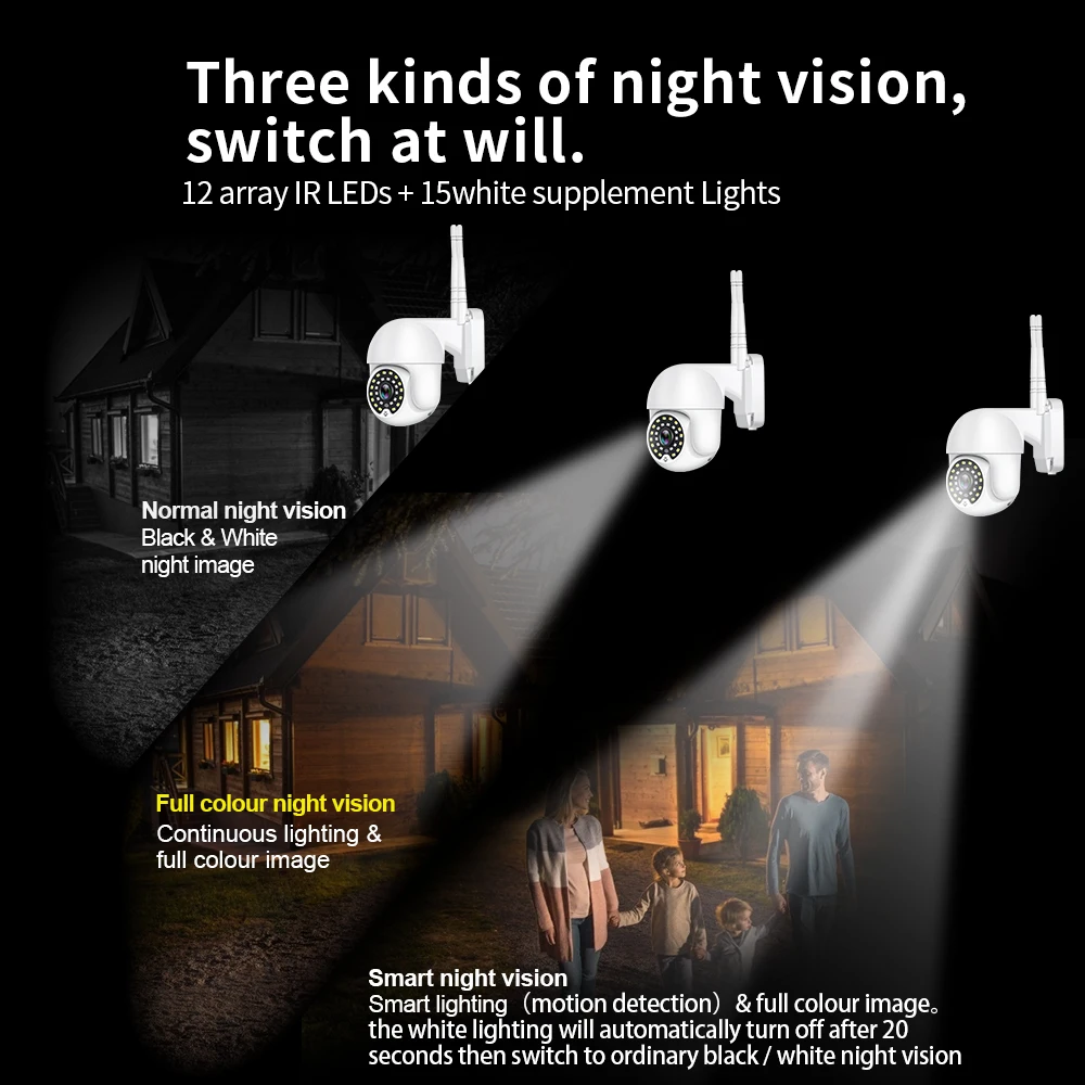 YCC365 Outdoor WIFI Camera Waterproof Two Ways Audio CCTV Smart Home Wireless Camera Color Night Vision