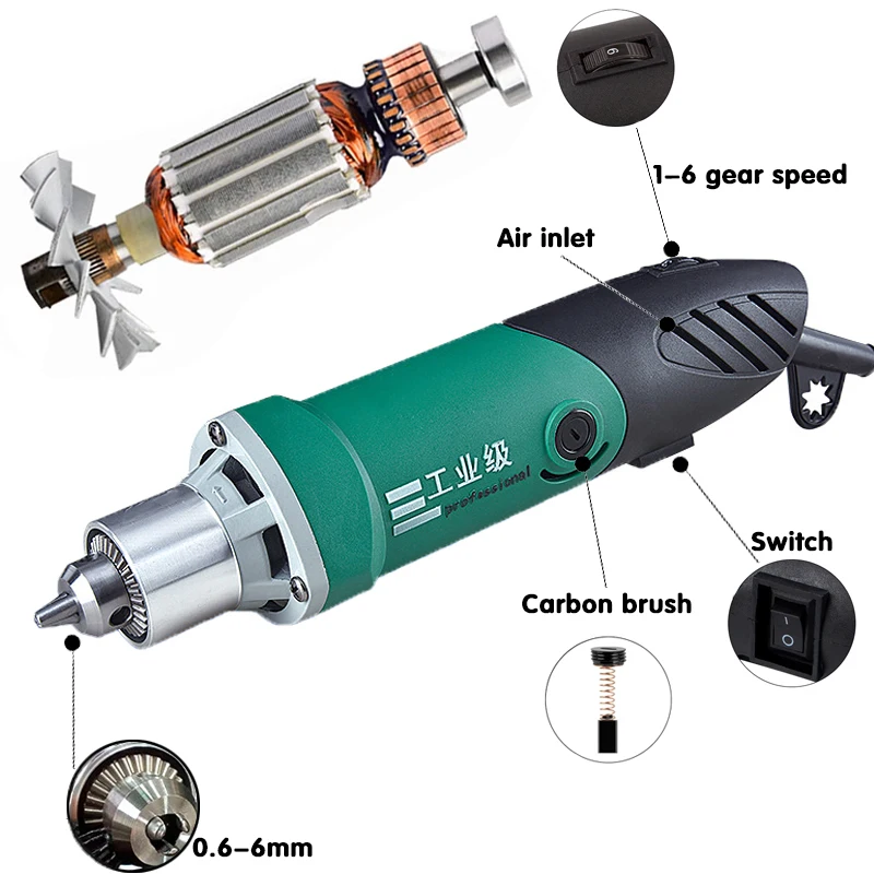 Dremel 260w/480w gravador de alta potência broca elétrica gravura ferramenta rotativa eixo flexível 6 posições polimento de velocidade variável