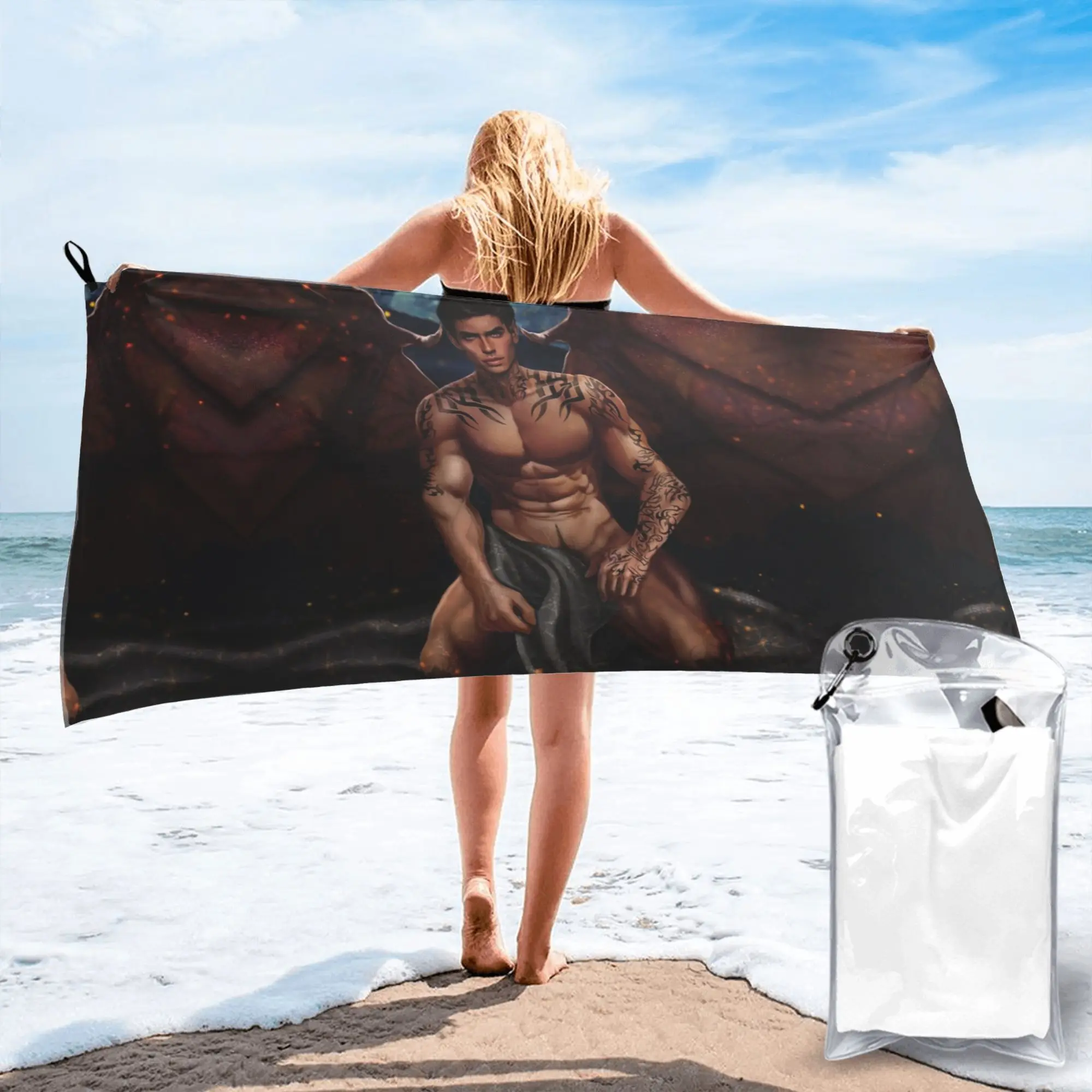 Rhysand from A Court Of Thorns And Roses  II Beach Towel Soft Microfiber Quick Dry Absorbent Quick Towels For Yoga