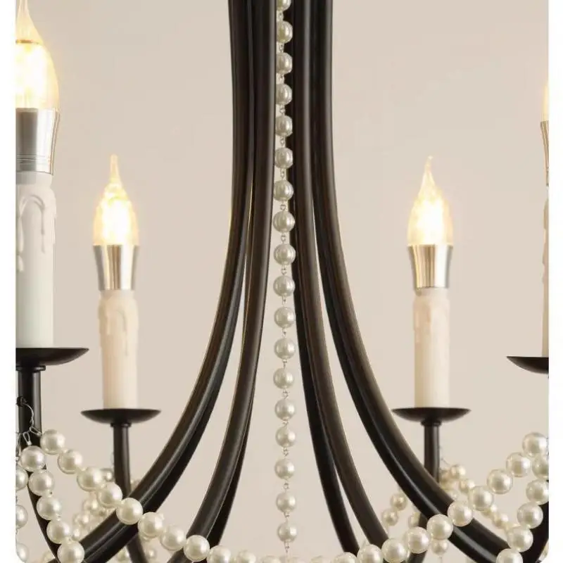 2025 جديد وصول الثريات الحديدية التقليدية Led ضوء شمعة المطبخ المنزل ديكو 110-240 فولت الصناعية سلسلة قلادة معلقة ضوء #6