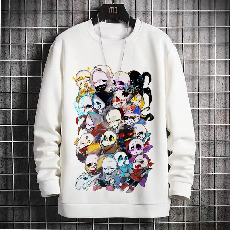 

Anime Game Hoodie Autumn Winter Men's Clothing Undertale Skull Sans Sweatshirt Fleece Lined Crew Neck Casual