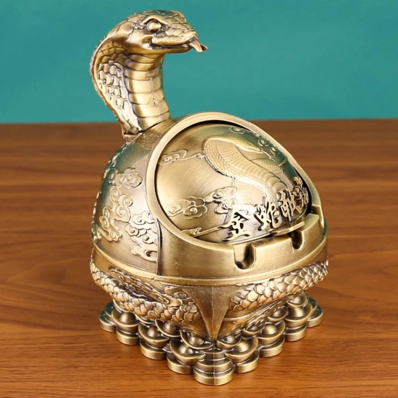 Bronze 12 Zodiac Ashtray Animal Ashtray Metal Cigar Ashtray Living Room Office Smoking Accessories Portable Boyfriend Gift