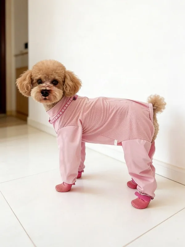 Anti-Dirt Jumpsuit with Foot Covers Four-Legged Pet Dustproof Overalls for Outdoor Walking Summer Protective Clothes for Dogs
