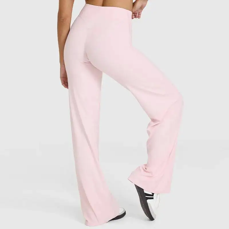 Casual Fiess Straight-Leg For Women Soft Breathable Without Awkward Leggings Ties Yoga Wide-Leg Sports Pants image 5