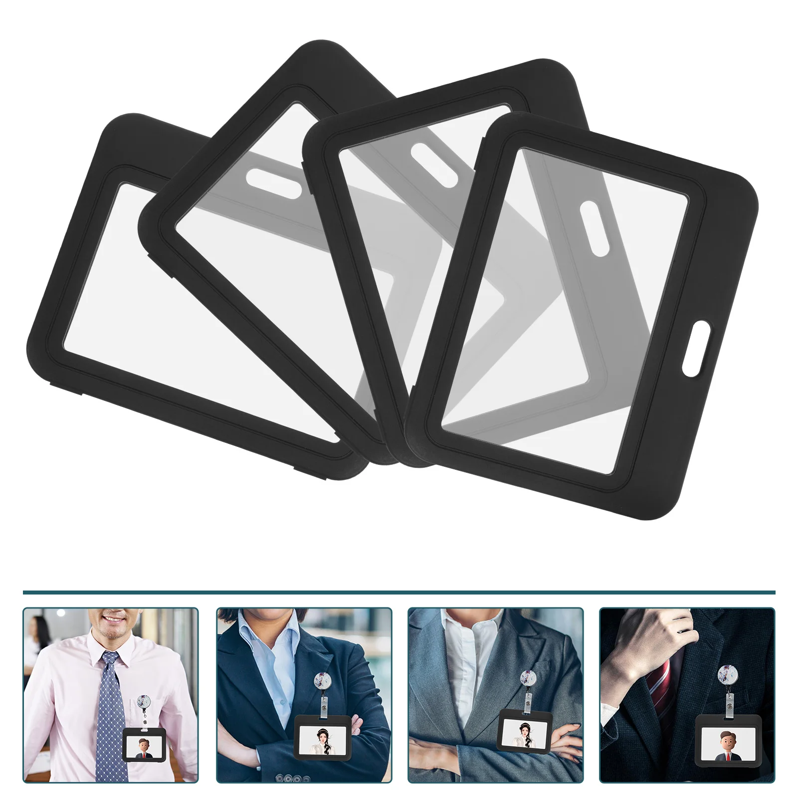 

Working Double-sided Transparent Badge Hanging Tag Holders Pp Card Sleeves Staff