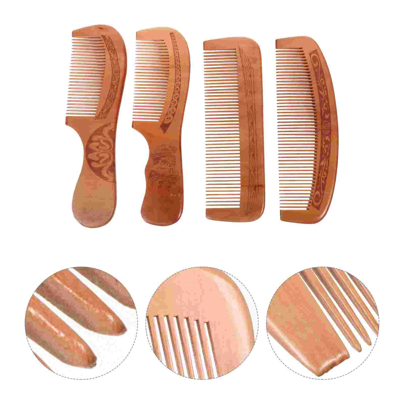 

4 Pcs Static Electricity Hair Comb Combs Carving Scalp Anti-static