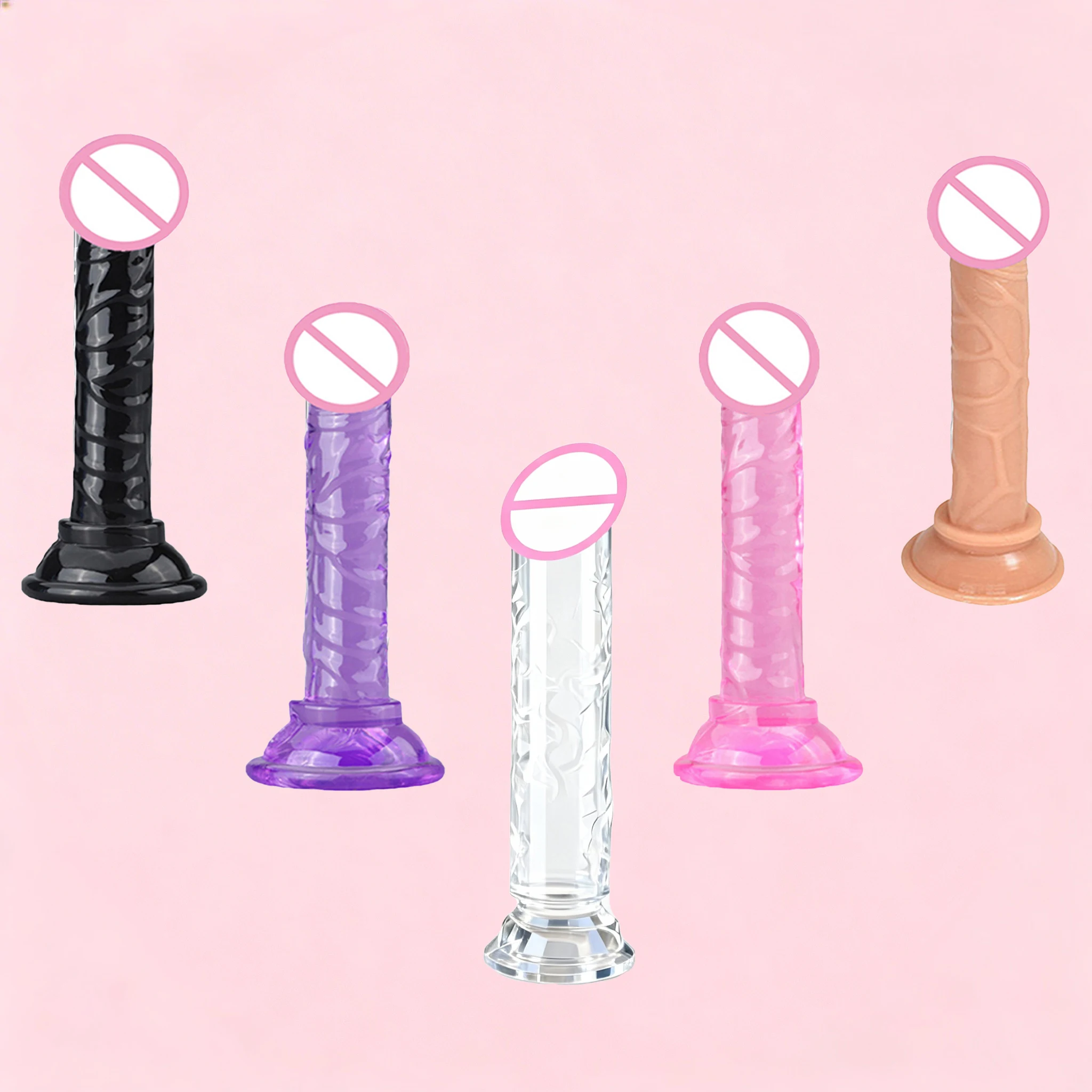 Realistic Dildos Crystal Pink Dildo with Strong Suction Cup Base Jelly Penis for Beginners Sex Toy for Women G Spot Clit Vaginal