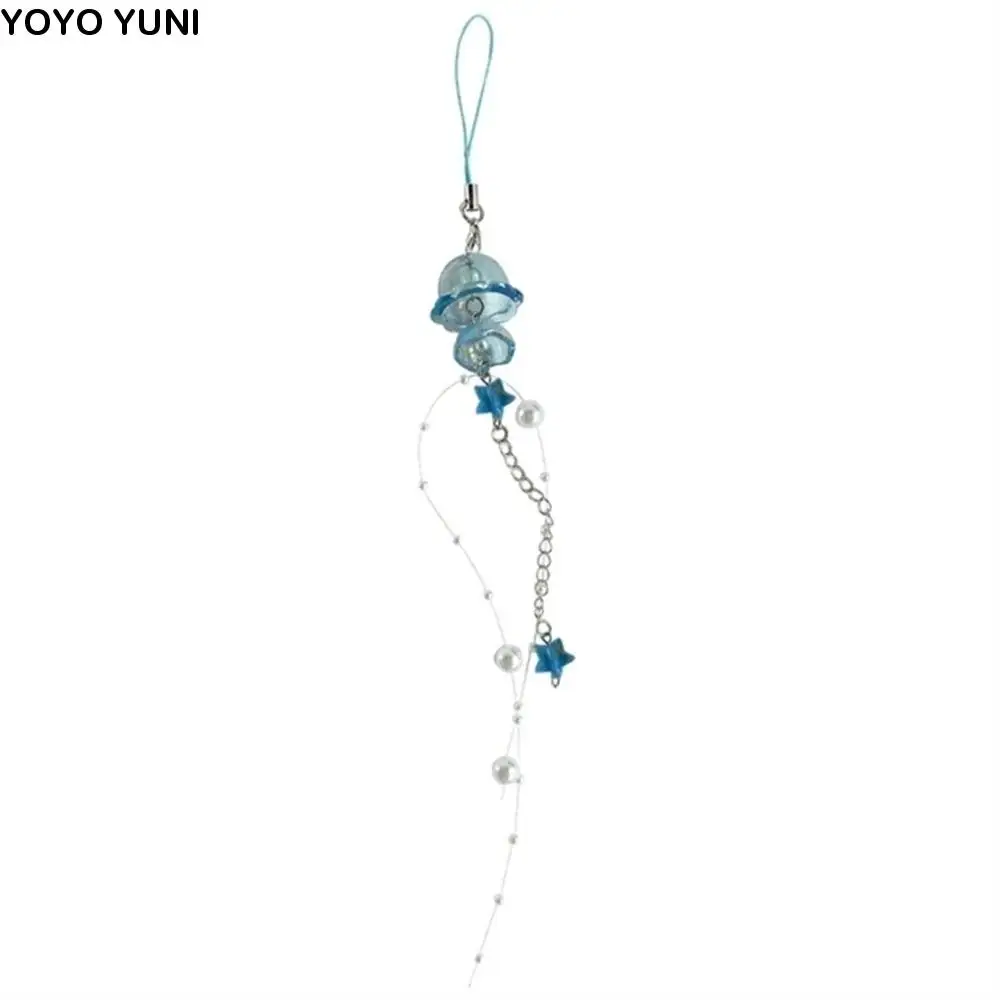 

Ocean Style Jellyfish Phone Charm Crystal Star Handmade Y2K Phone Lanyard Phone Pendant Hanging Ornament Mobile Phone Chain