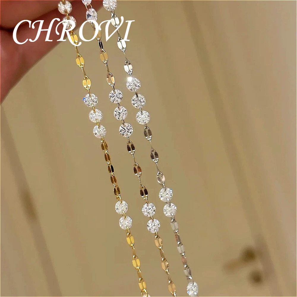 Limited-Edition 925 Sterling Silver Starry River Shimmering Gemstone Necklace for Women, Featuring a Simple Design.