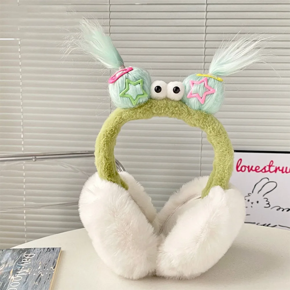 

Модные забавные наушники с мультяшной косой, утолщенные зимние плюшевые шапочки для ушей, ветрозащитные, сохраняющие тепло, складные чехлы для ушей, студенческие