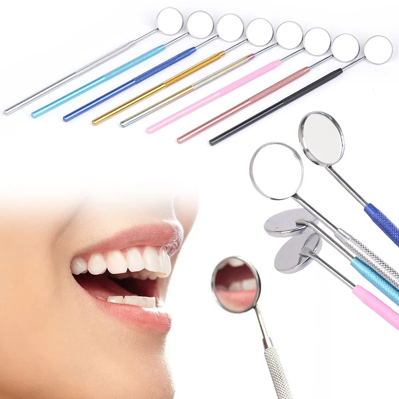 10pcs Dental Mouth Mirror Surface Exam Reflector Odontoscope Multifunction Checking Oral Stainless Steel Handle
