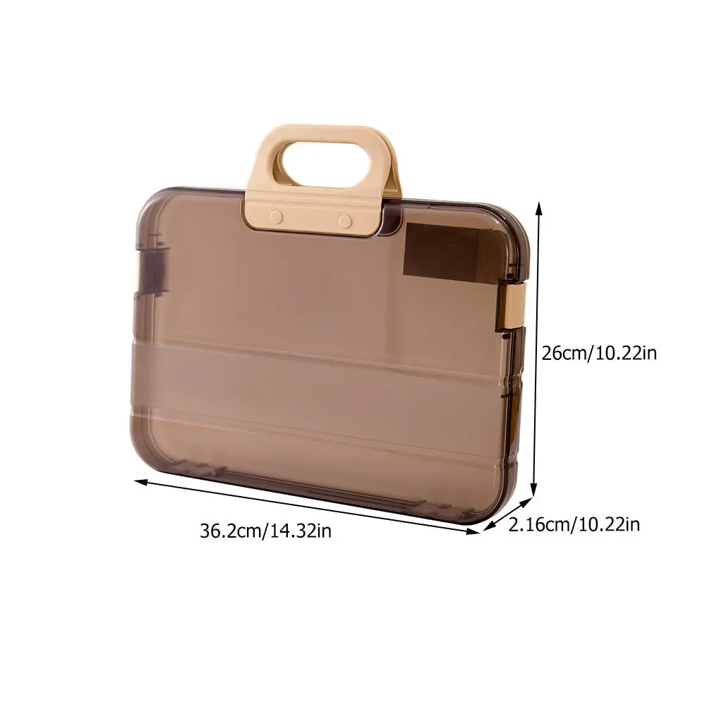 1pc A4 File Box Waterproof Document Organizer For Office Home Study Filer Storage Box Documents Case Folder