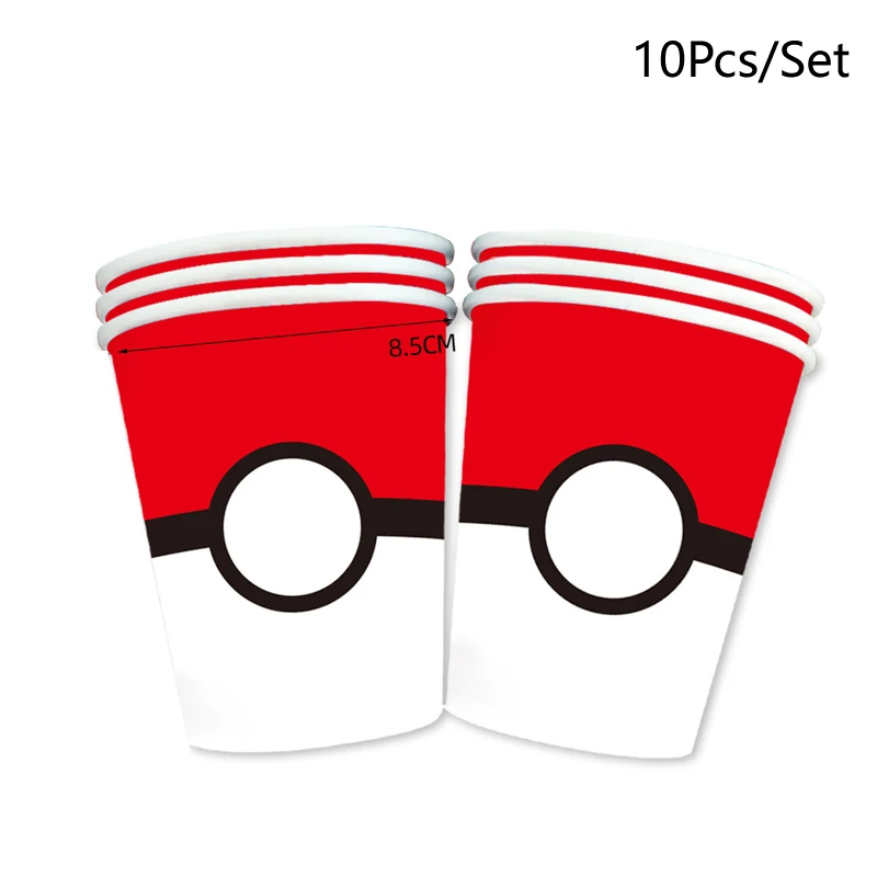 Pokemon Verjaardagsfeestje Decoraties Tafelkleed Servies Cups Borden Papieren Servetten Achtergrond Pikachu Ballonnen Banner Kids Geschenken