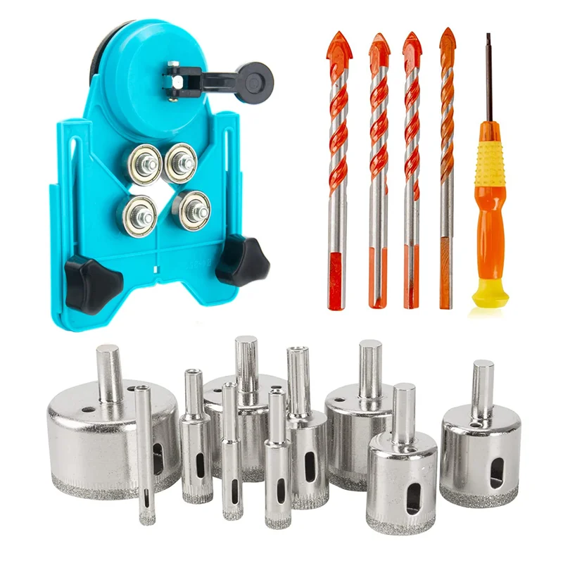 

A43F-Alloy Steel Diamond Drill Bits 16 PCS Hole Core Drill Hole Saw Kit Drill Bits Set For Tile, , Glass, Marble