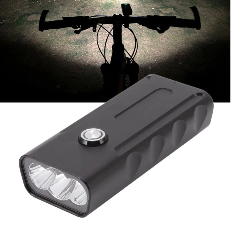 Bike Headlight 3 T6 LEDs IPX5 Waterproof Rechargeable 5200mAh Bike Accessories For Night Riding