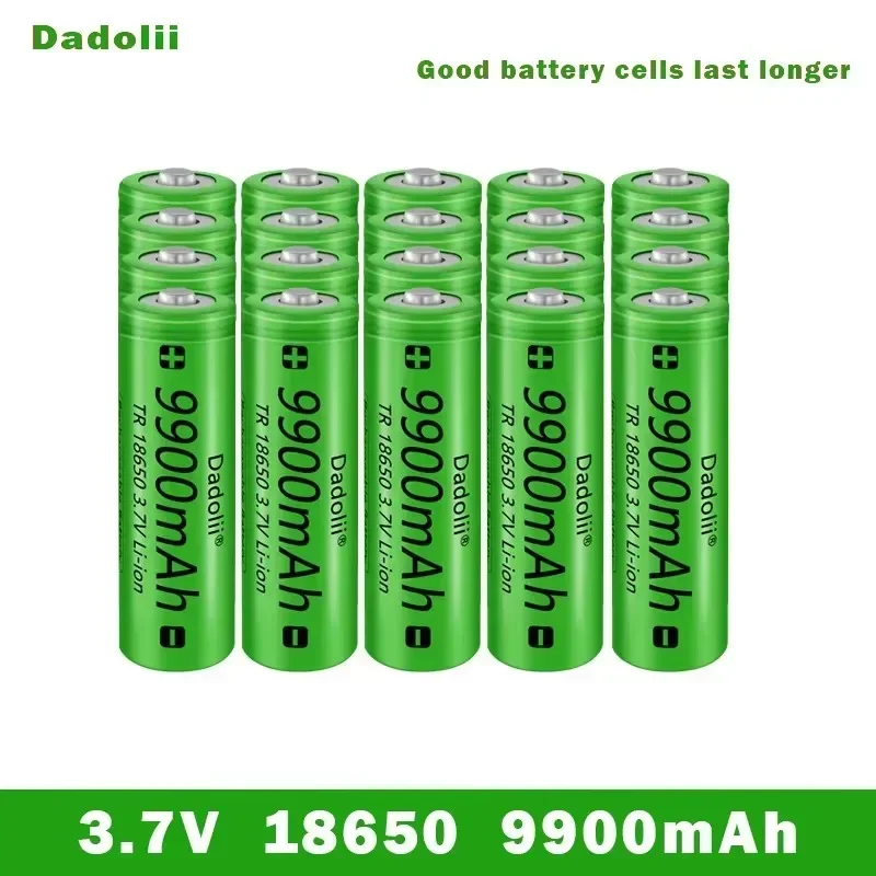 1-40pcs 9900mah 3.7V 18650 rechargeable battery for LED flashlight torch batery Litio battery