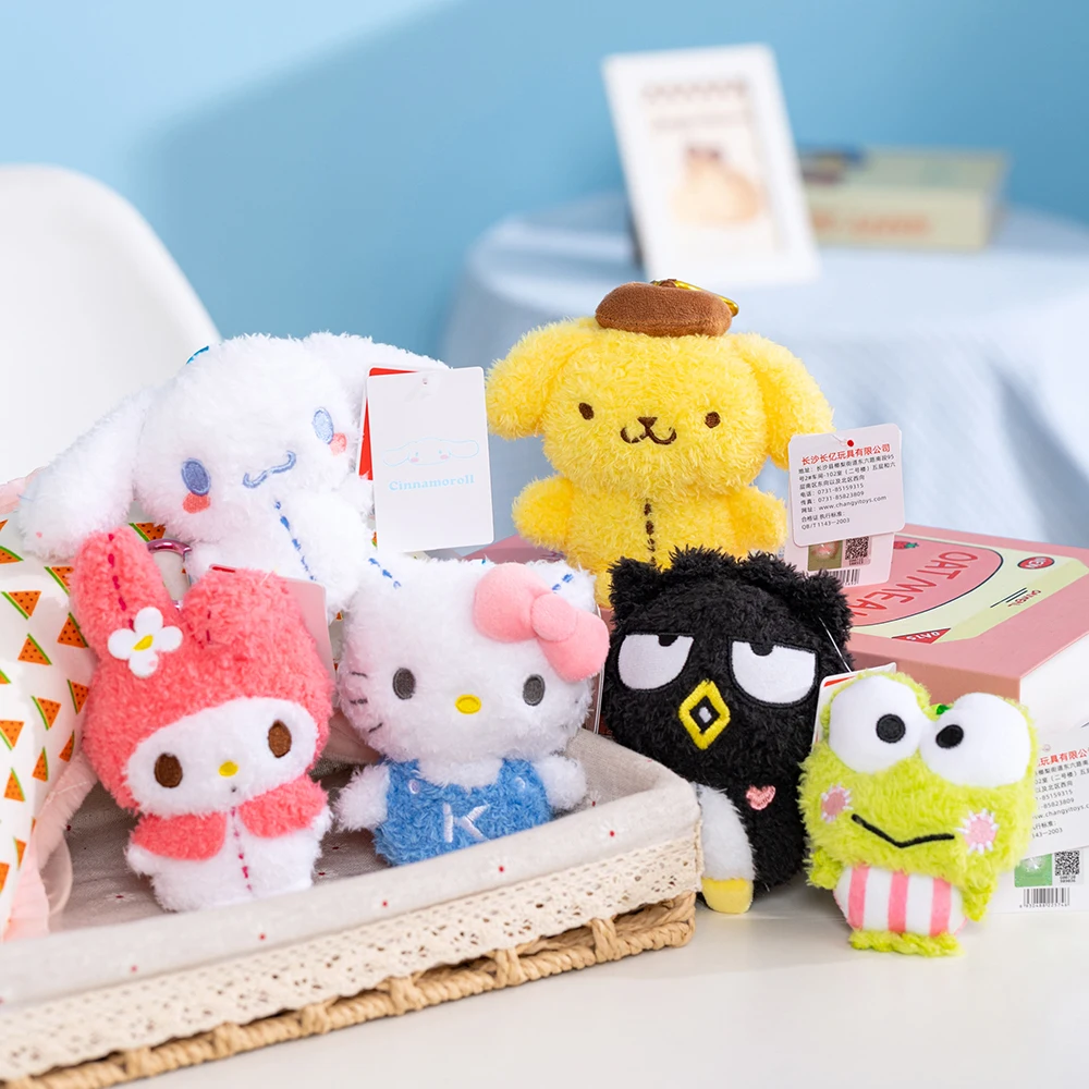 Sanrio Cinnamoroll Plush Toy Backpack Pendant Keychain Boys Girls Toy Schoolbag Decoration Birthday Present Cute Stuffed Keyring