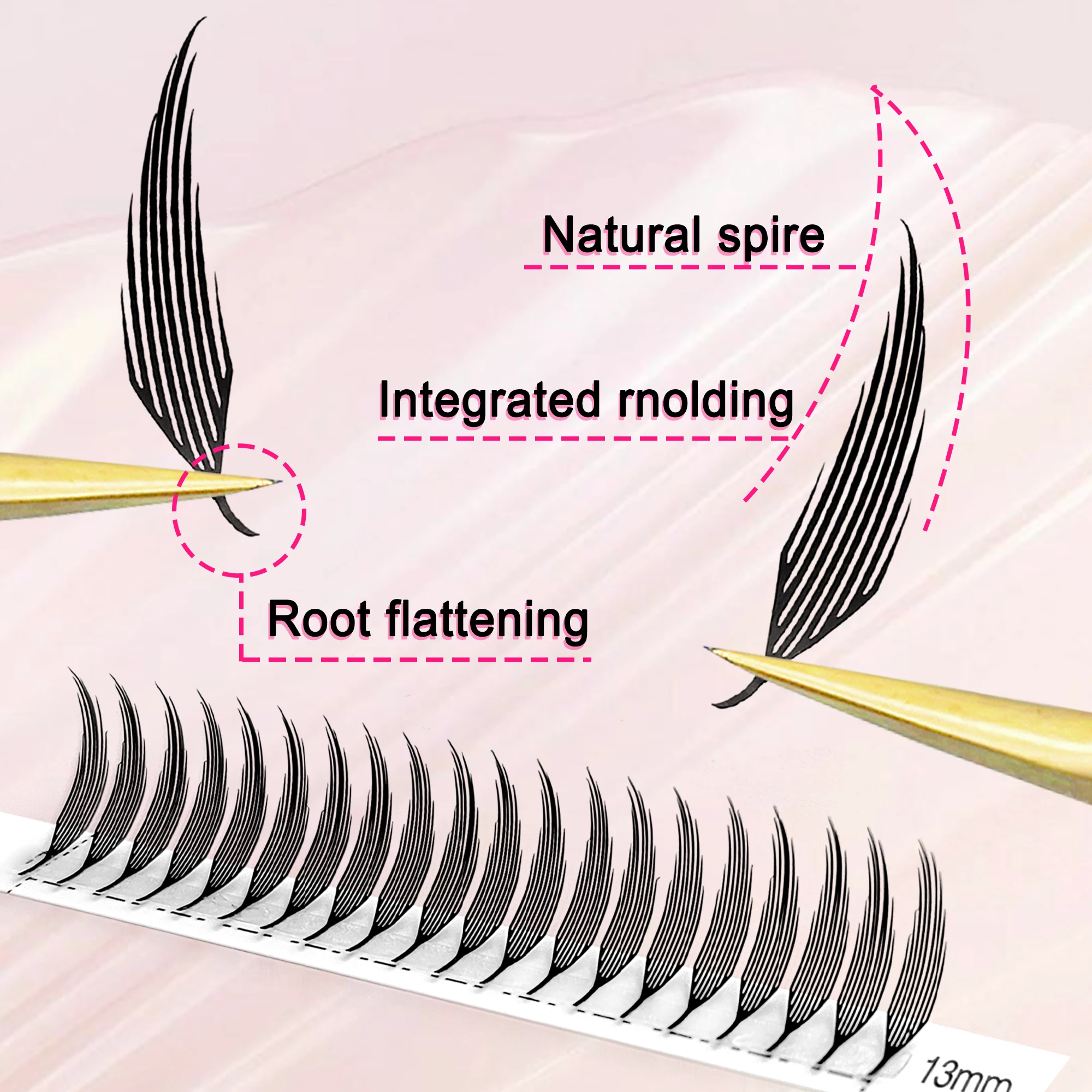 manga spire new style federform wimpernverlängerung individuelles volumen C/D curl vorgefertigte fächer falsche wimpern 8-15mm makeup tool – Detail 2