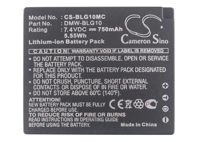 Camera 750mAh Battery For Leica BP-DC15   Panasonic DMW-BLG10  DMW-BLG10E D-Lux Type 109 Lumix DMC-GX85  Lumix DMC-GX7K