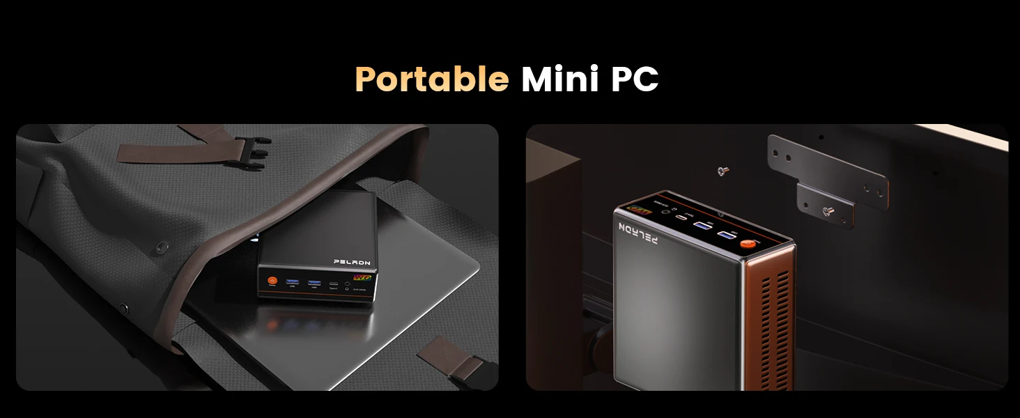 PELADN Gaming WO-4 Mini PC AMD Ryzen 5 7640HS (6 Cores, Up to 5.0GHz) 32GB Dual DDR5 1TB PCIe3.0 SSD Quadruple 4k Display Support