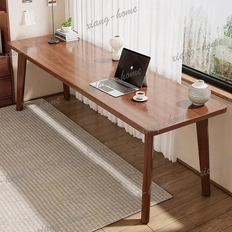 Double Long Desk Household Student Adult Home Writing Study Desk Simple Rectangle Solid Wood Leg Table