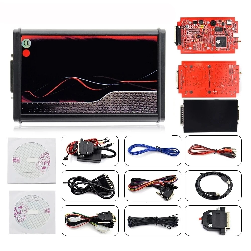 Online 2.80 EU Red Kess V5.017 V2 KTAG V7.020 OBD2 Manager Tuning Kit 4 LED BDM Frame 22pcs Adapters SW V2.25 ECU Programmer Kit