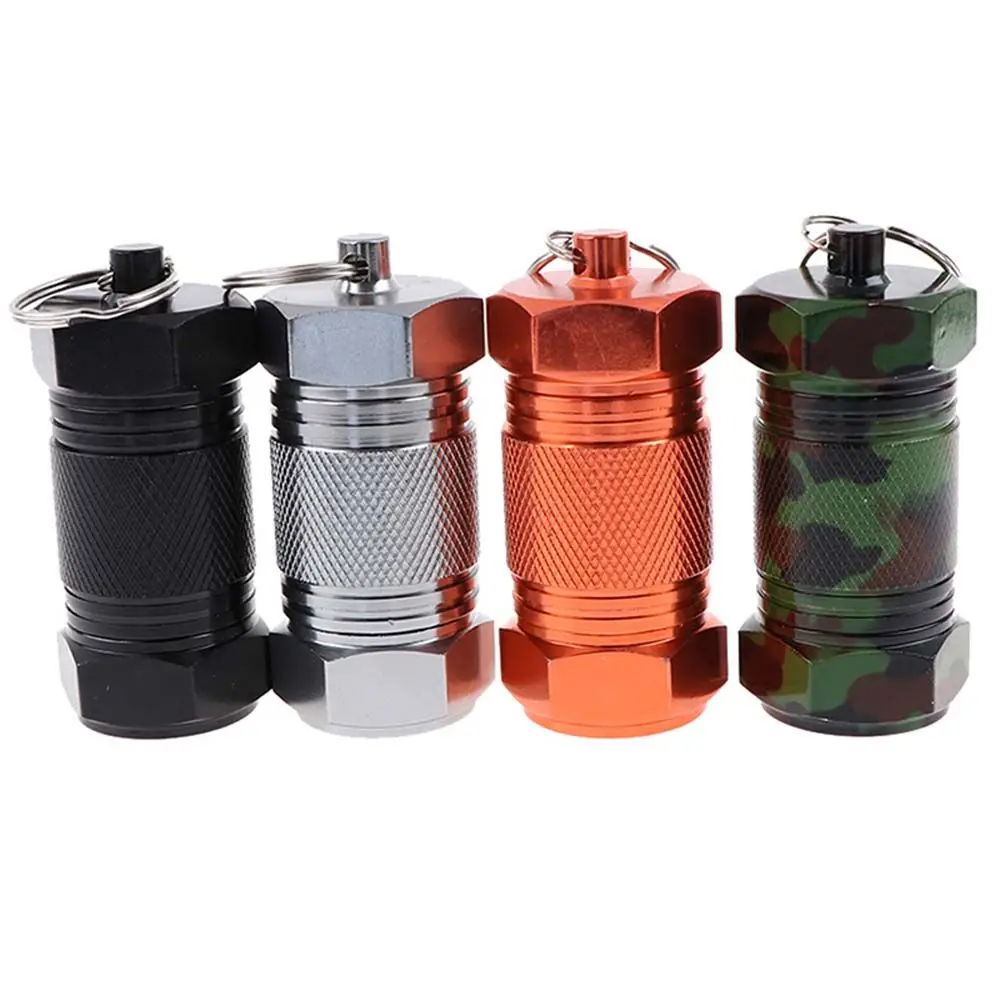 Waterproof Seal Tank Aluminum Capsule Container Drug Organizer Pocket Pill Cases For Outdoor Emergency Medicine Storage Bottles