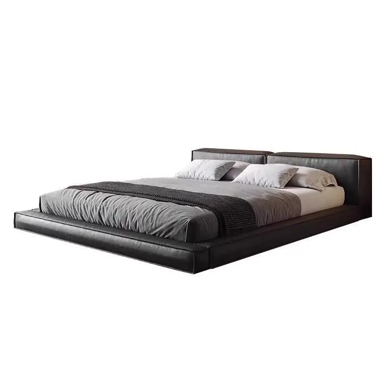 Neues italienisches minimalistisches Tofu-Block-Hängebett, hochwertige Atmosphäre, modern, schlicht, leichter Luxus, Lederbett