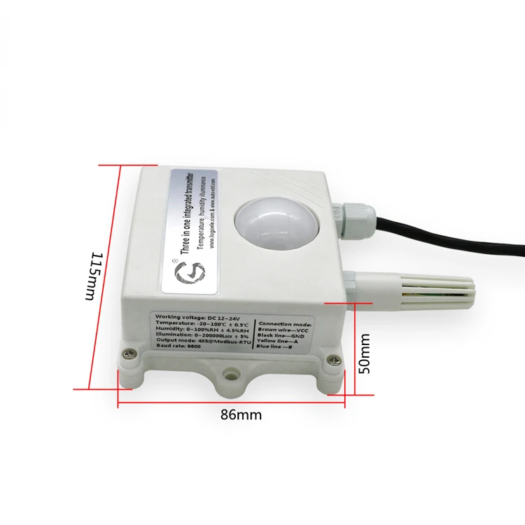 Hot Sale Iot Agricultural Air Outside Light Lux Module Illumination Temperature Relative Humidity Sensor