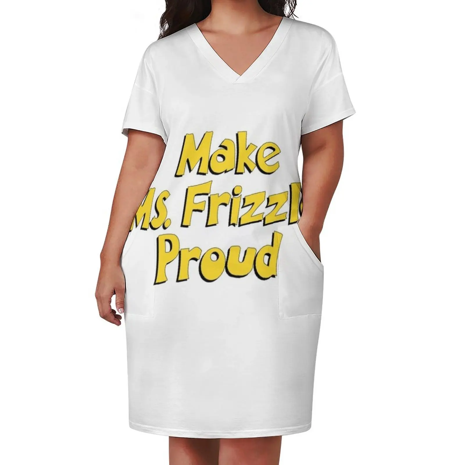 Make Ms. Frizzle Proud Loose Pocket Dress long sleeve dresses chic and elegant woman dress