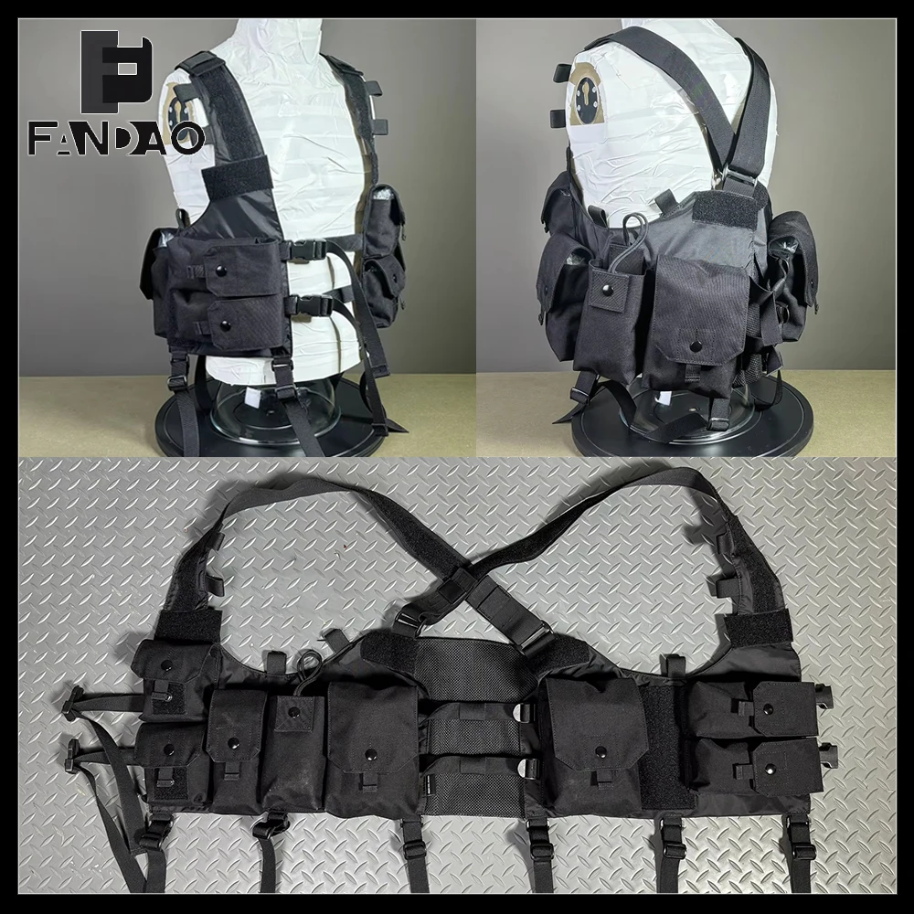Tactical Vest Set Airsoft Multifunctional Chest Hanging Vest Breathable Durable Lightweight Vest for Outdoor CS Hunting Shooting