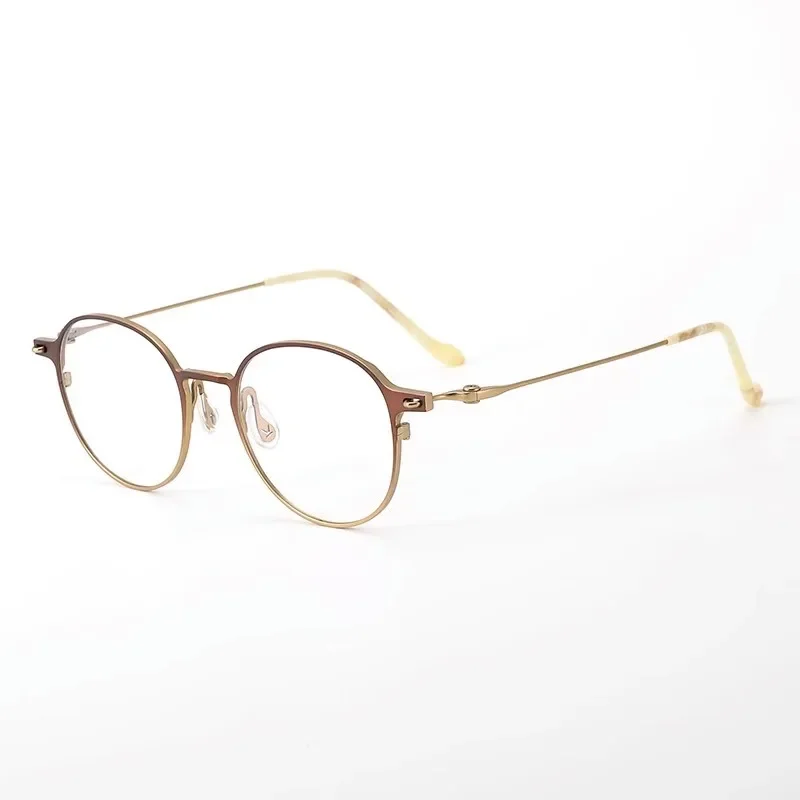 

High-end super glasses frame ultra-light pure titanium retro women's anti-blue light flat glasses men's myopia glasses frame