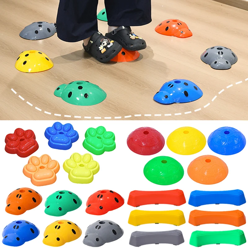 التوازن يخطو الحجر الرياضة ألعاب أطفال التكامل الحسي التدريب في الهواء الطلق موازنة ألعاب اللوح جسر معدات التوحد