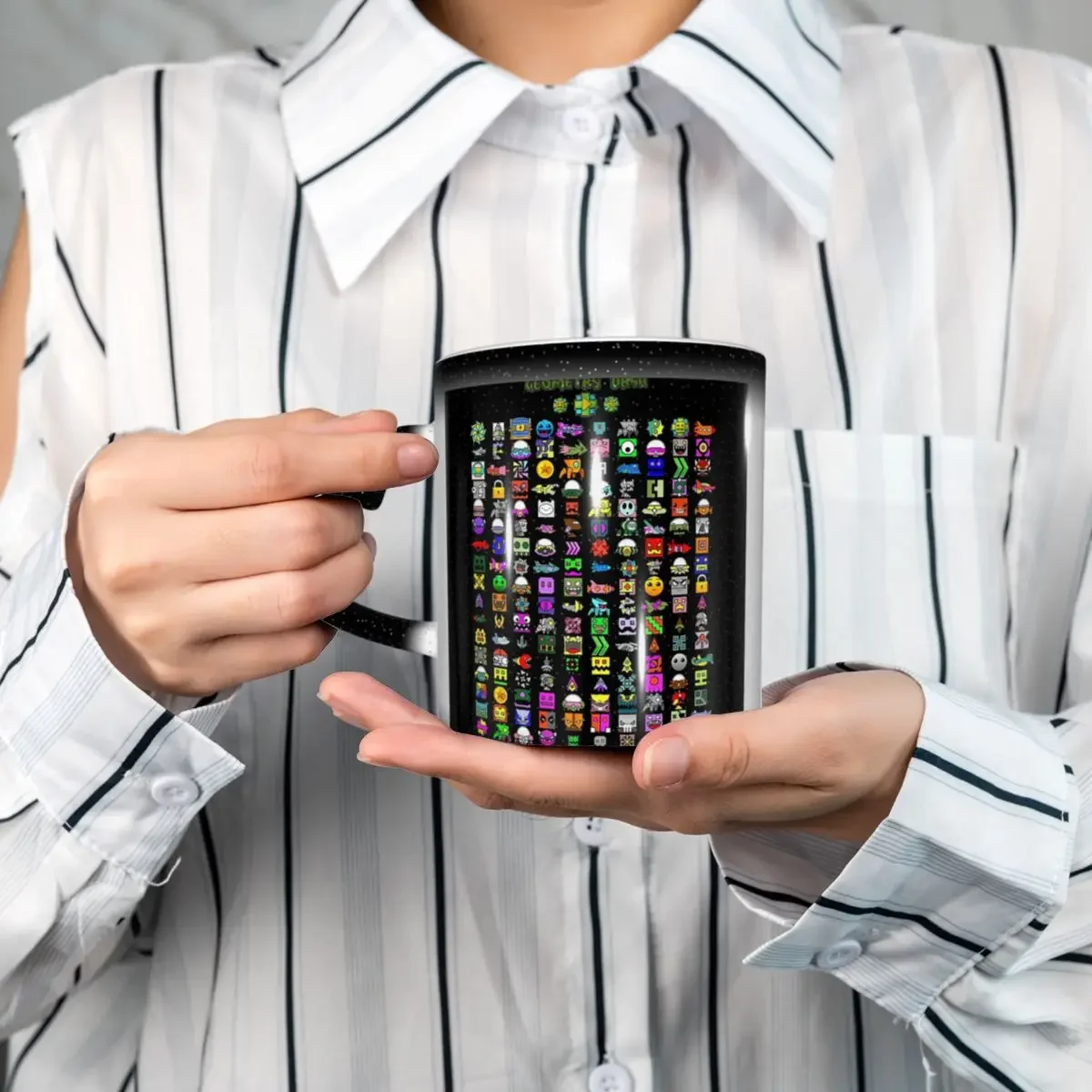 

Кружка Geometry Dash, забавные керамические кофейные чашки, чайные кружки, чашка для молока, посуда для напитков, подарки для друзей