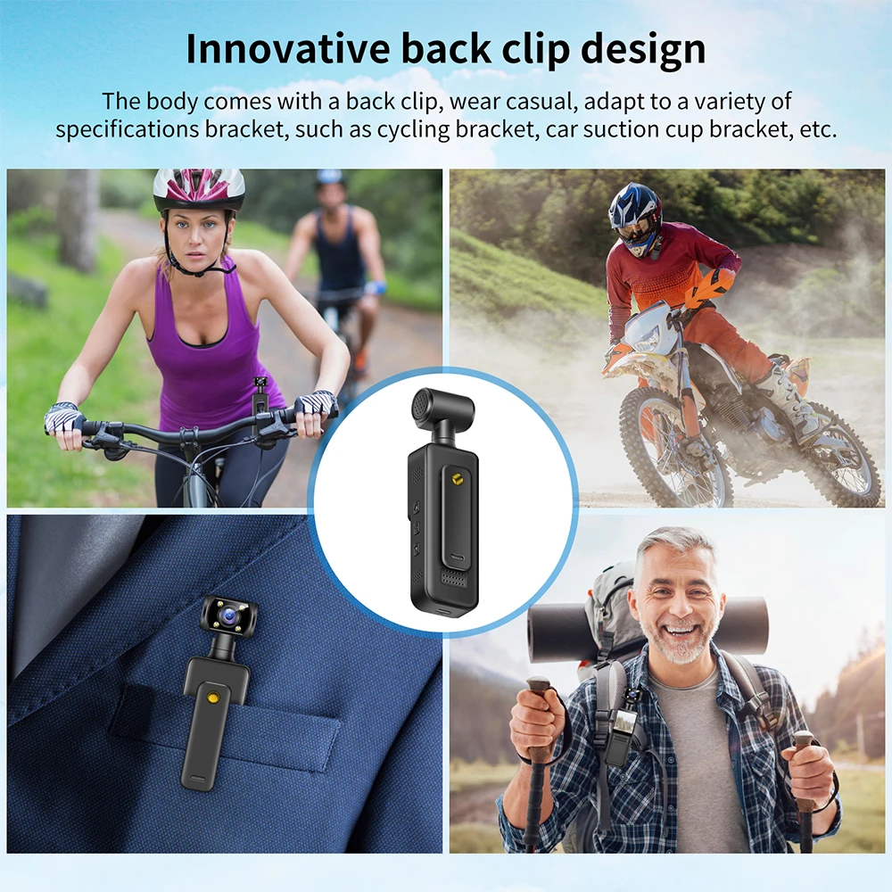 128GB 4K Ultra HD Action Mini Camera 180 Rotatable Vlog Wifi Sports Cam Waterproof Case Helmet Travel Bicycle Driver Recorder - Image 4