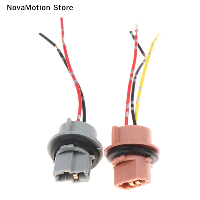 [NM]2Pcs T20 7443 W21/5W 7440 W21W Socket Adapter Female Plug For Car Brake Light Reverse Lamp Turn Signal Headlight Light[NM]